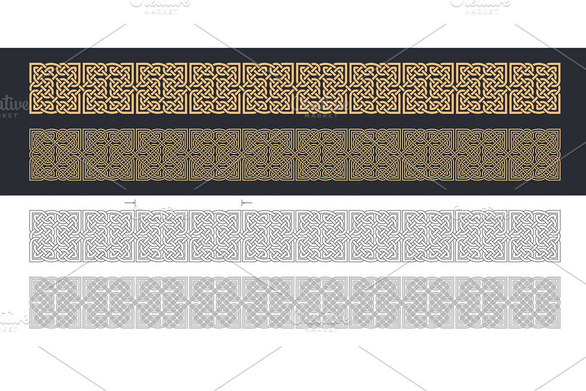 Celtic knot braided frame border, an Object Illustration by RevelStockart
