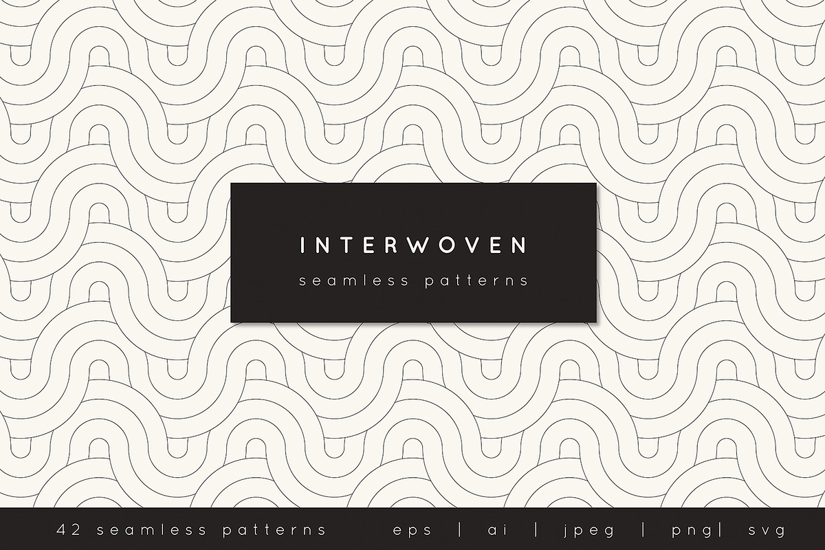 Interwoven Seamless Patterns, a Pattern Graphic by Curly_Pat (Photo 1 of 11)