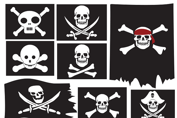 Skull And Crossbones. Pirate Flags