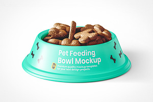 Filled Pet Feeding Bowl Mockup, a Product Mockup by Designer Dude