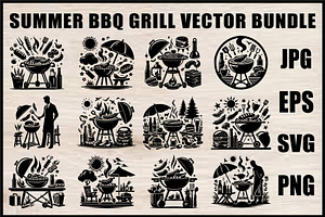 Summer BBQ Grill SVG Set, an Object Graphic by Designer_Momina