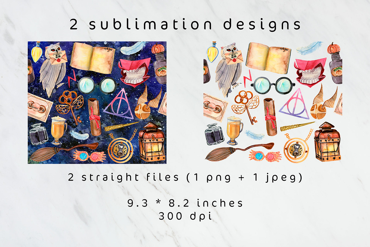 Magic school watercolor tumbler wrap, an Object Graphic by AnastasiaWatercolor (Photo 3 of 5)