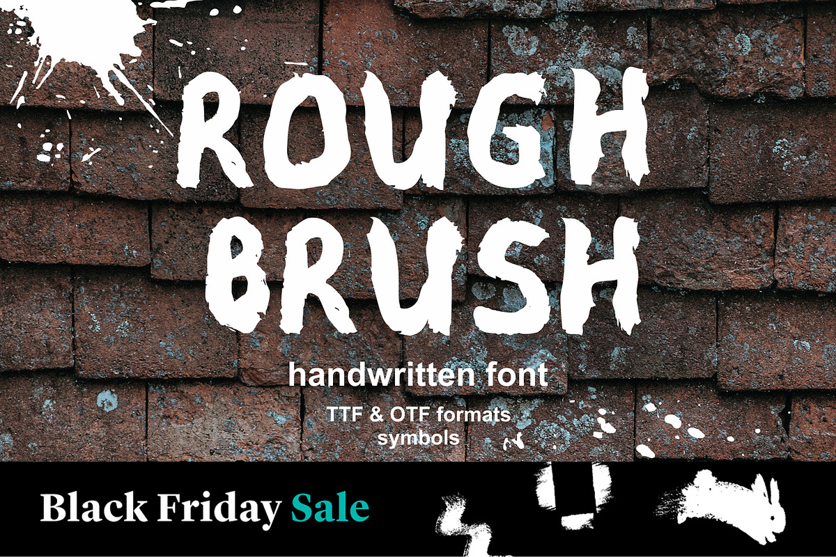 Rough Brush Font preview 6