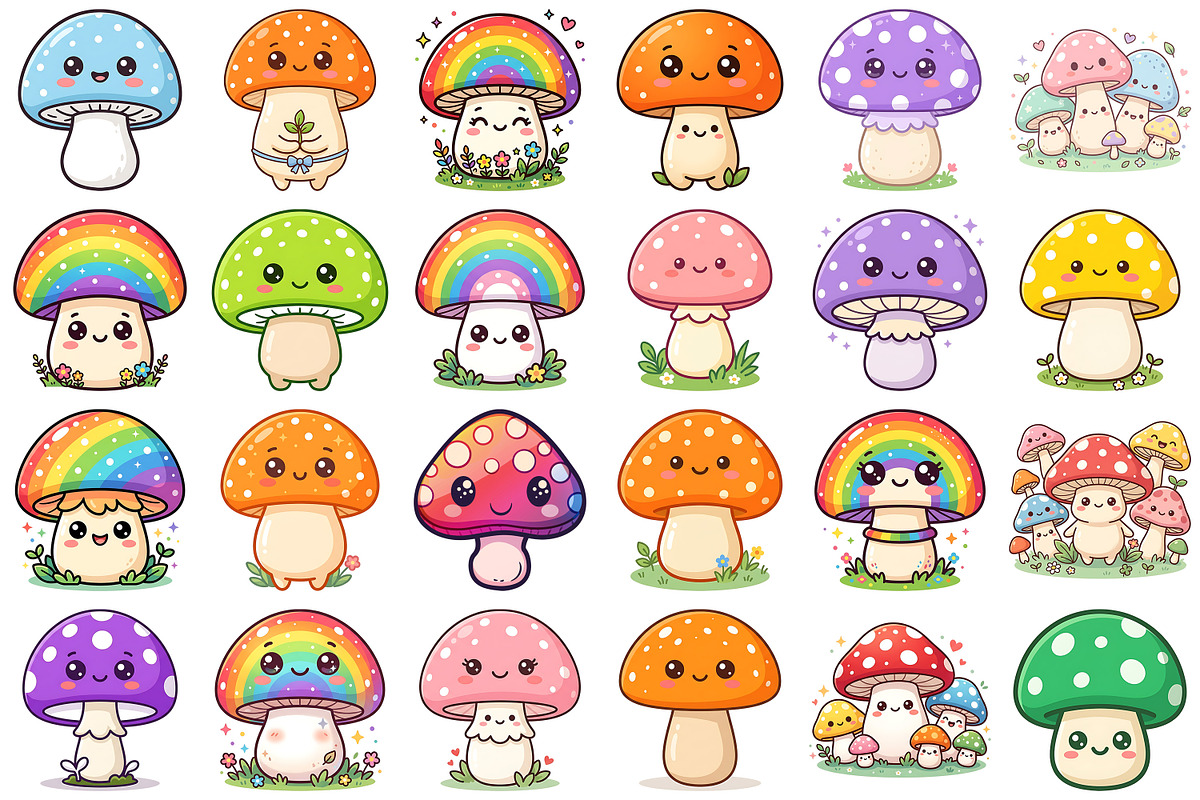 Cute Mushroom Png, an Object Illustration by Forhadx5 (Photo 3 of 11)