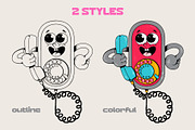 Retro Clipart – Nostalgic Characters, an Object Illustration by Alina Sh (Thumbnail 2 of 9)