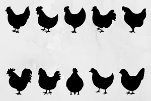 Chicken Silhouette SVG, an Animal Illustration by newminddesign