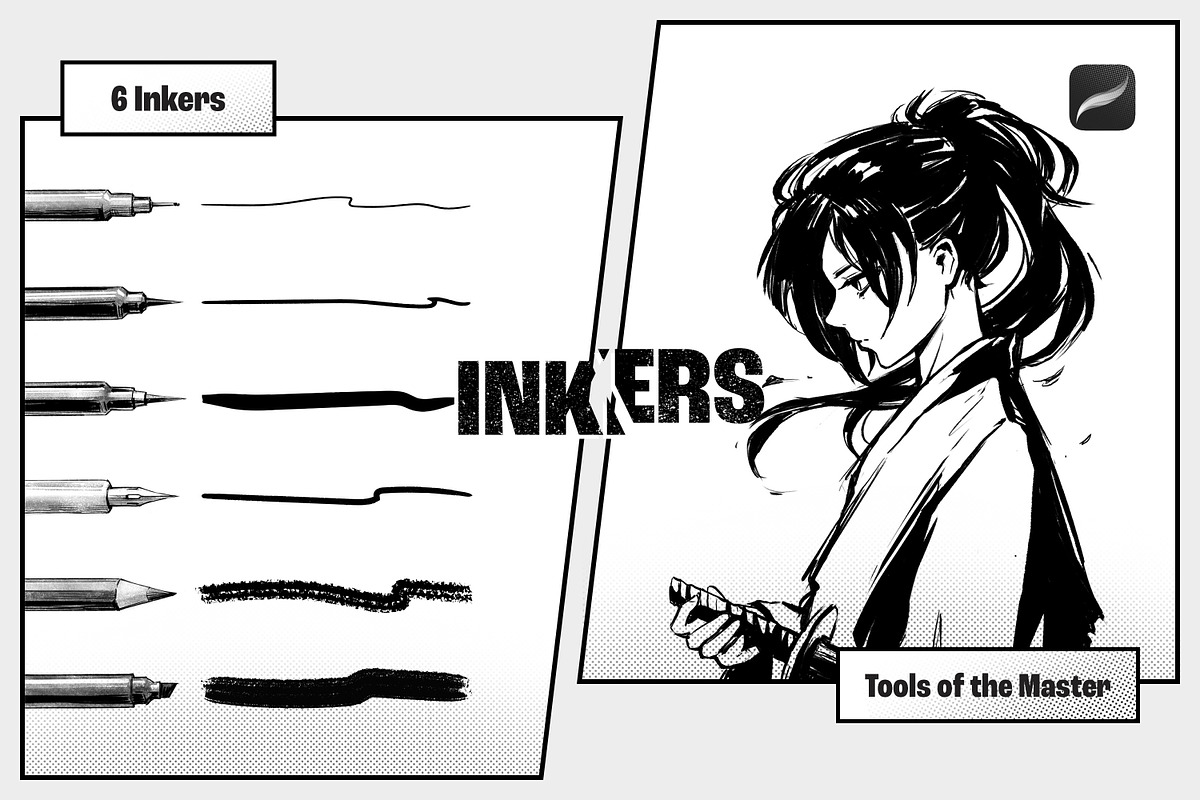 Manga Procreate Brushes Bundle, a Brush Add-On by brushapes.com (Photo 6 of 26)