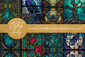 Stained Glass Seamless Patterns