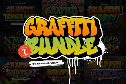 Graffiti Font Bundle, a Handwritten Font by Nirmana Visual