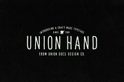 Union Hand Font, a Sans Serif Font by Union Dues Design Co. (Thumbnail 1 of 4)