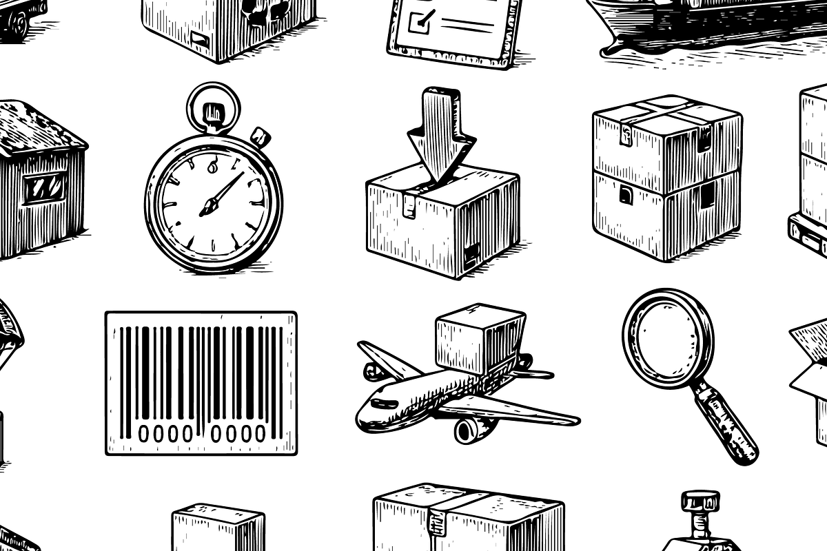 Vintage Logistics Icon Set, an Object Graphic by RT Studio (Photo 3 of 4)