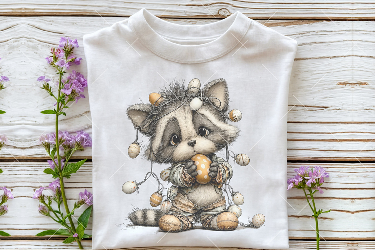 Whimsical Easter Raccoon Clipart, an Illustration by OK Design (Photo 6 of 6)