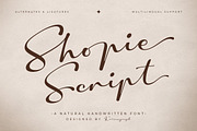 Shopie Script – Natural Handwritten, a Script Font by Krismagraph (Thumbnail 1 of 10)