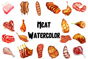 Meat, Butcher Watercolor PNG Clipart, a Food Illustration by Awieee1 (Thumbnail 1 of 3)