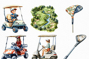 Watercolor Golf Court Clipart Bundle, an Illustration by Craft Nest (Thumbnail 5 of 6)