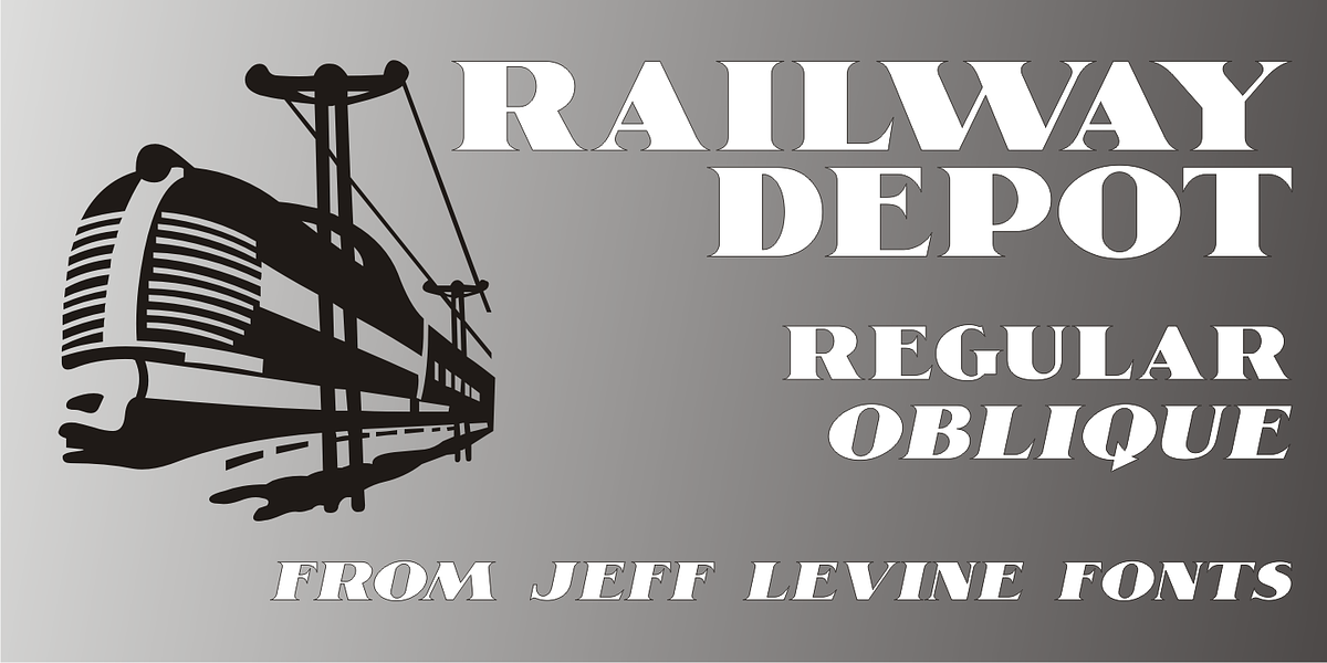 Railway Depot JNL, a Serif Font by Jeff Levine Fonts