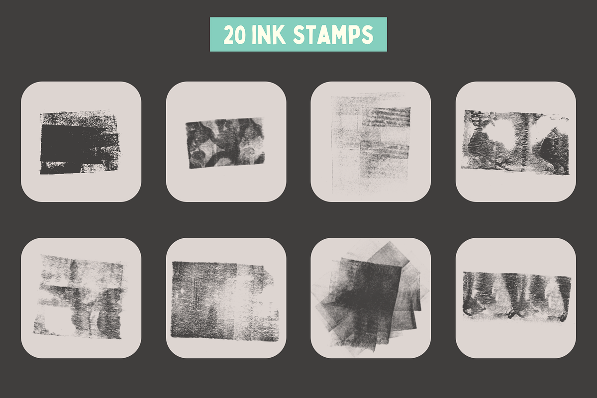 Rolled Ink Brushes For Procreate, a Brush Add-On by seamless team (Photo 6 of 6)