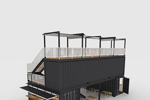 3D Model Container Cafe 2