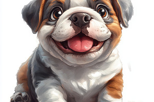 Adorable Bulldog Puppy Happy Dog Smi, an Animal Photo by Pixeness Studio