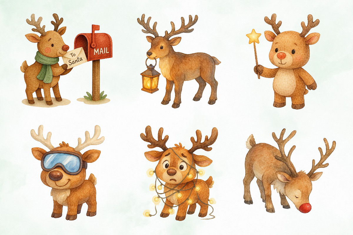 Cute Christmas Reindeer Sublimation, an Illustration by Creative Art (Photo 3 of 9)
