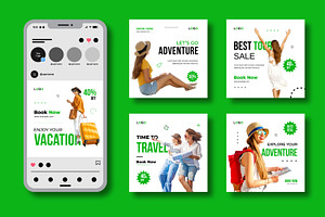 Travel Social Media Post Layout, a Social Media Template by MightyDesign