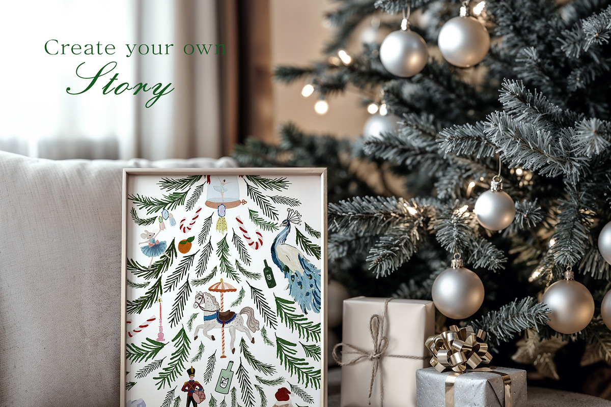 Hand Drawn Christmas Watercolor Art, an Object Graphic by Laras Wonderland (Photo 11 of 11)