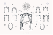 Whimsical Celestial Curtain Frames, a Decorative Illustration by Summer Nightingale Art (Thumbnail 2 of 12)