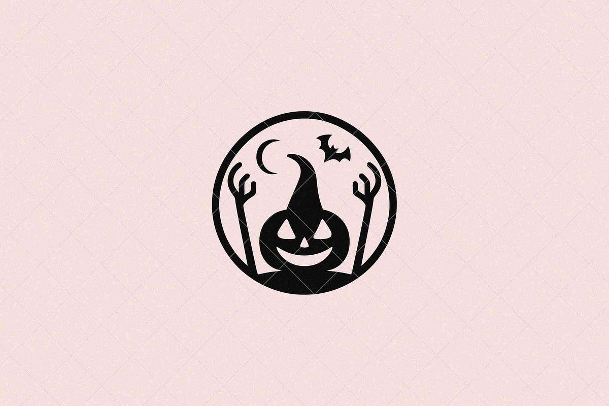 Spooky Pumpkin Emblem, a Seasonal Illustration by Vectorium Studio (Photo 2 of 3)