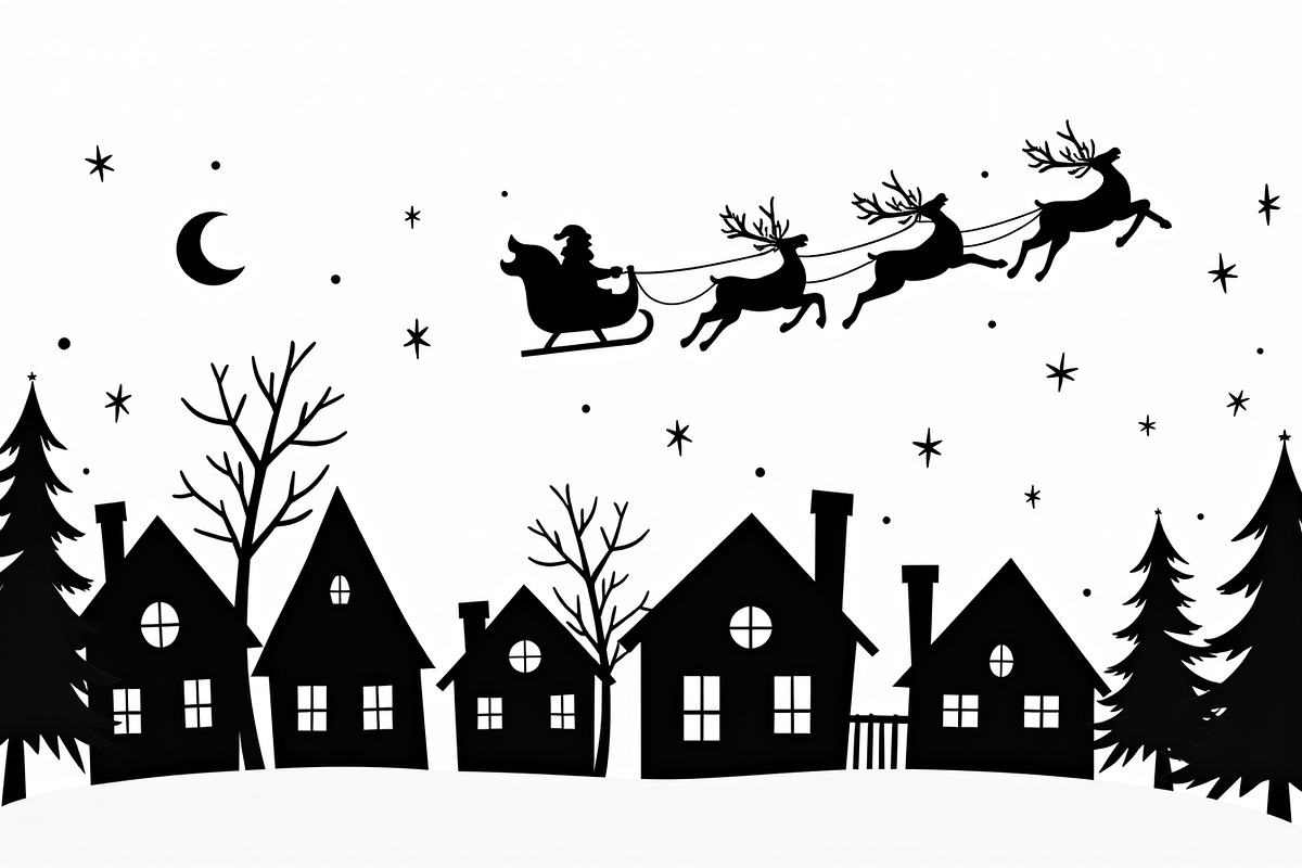 Christmas Night Silhouette Set, an Illustration by BIPLOB EXPERT (Photo 5 of 21)