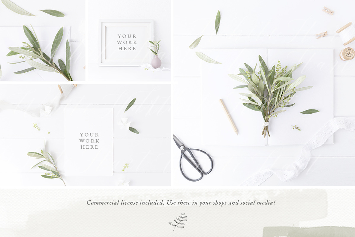 The Olive & White mockup Bundle, a Print Template by White Hart Co. (Photo 4 of 4)