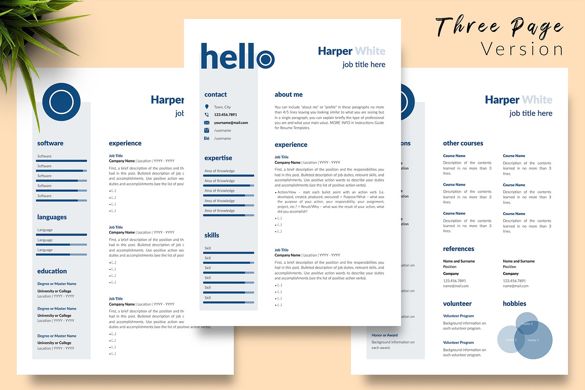 Creative Resume Format / CV - Harper