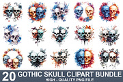 Gothic Skull Clipart Bundle, an Illustration by crative8112 (Thumbnail 1 of 8)