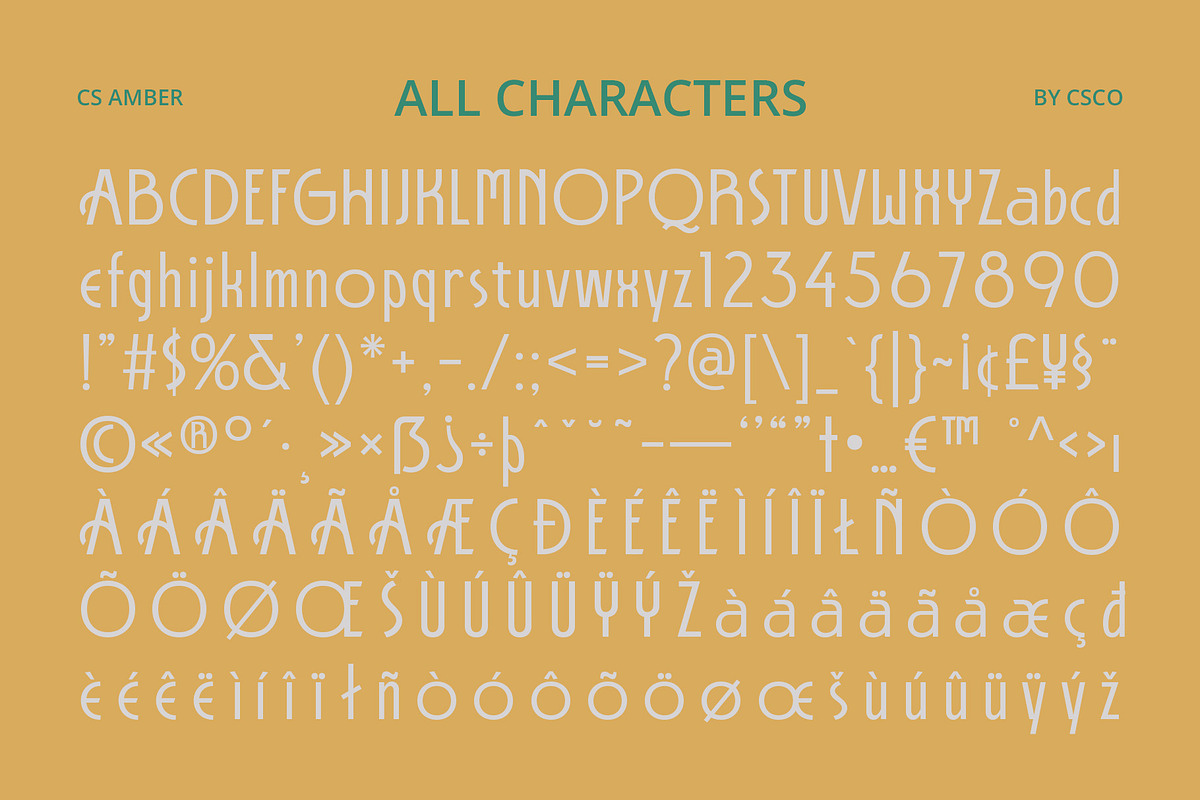 CS Amber – Art Deco Font, a Sans Serif Font by Craft Supply Co. (Photo 8 of 8)