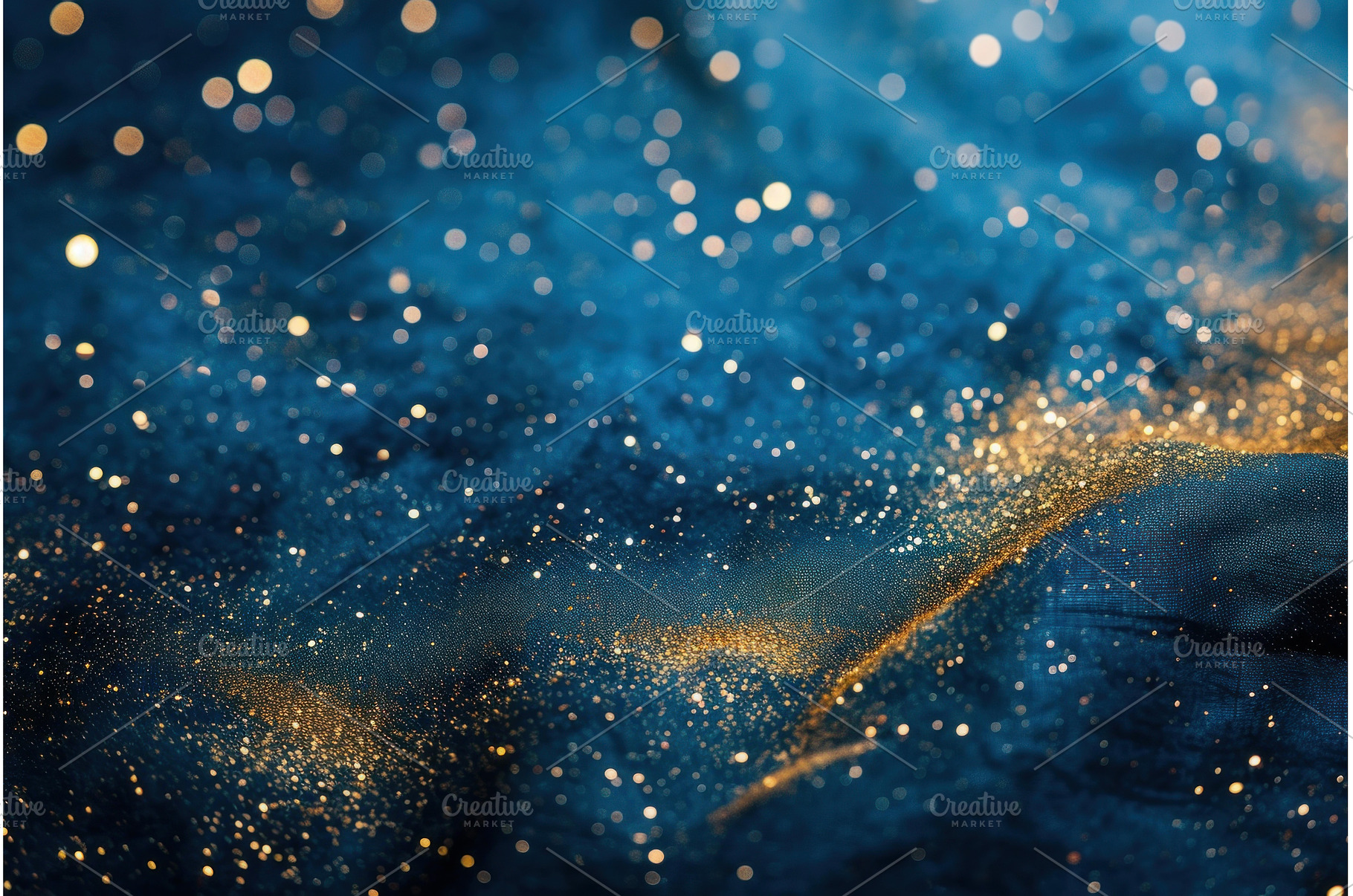 Vibrant Blue gold background, an Abstract Photo by Ylivdesign
