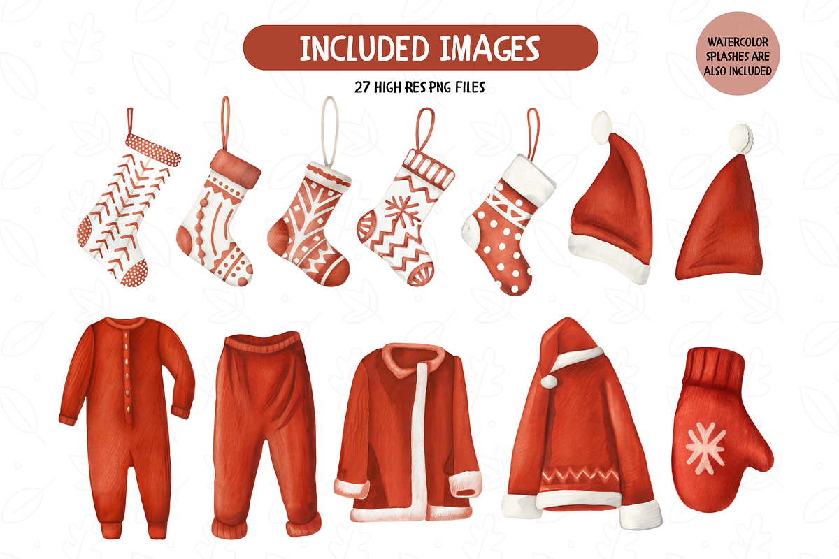 Christmas Laundry Clipart Set, an Illustration by TatiMockup (Photo 3 of 4)