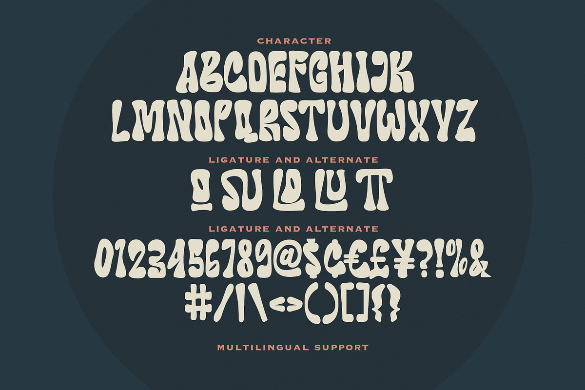 Compoun Nomeros Retro Psychedelic, a Sans Serif Font by Maulana Creative (Photo 5 of 7)