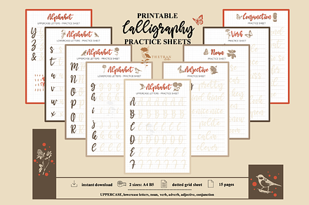 Calligraphy Practice Sheet Digital