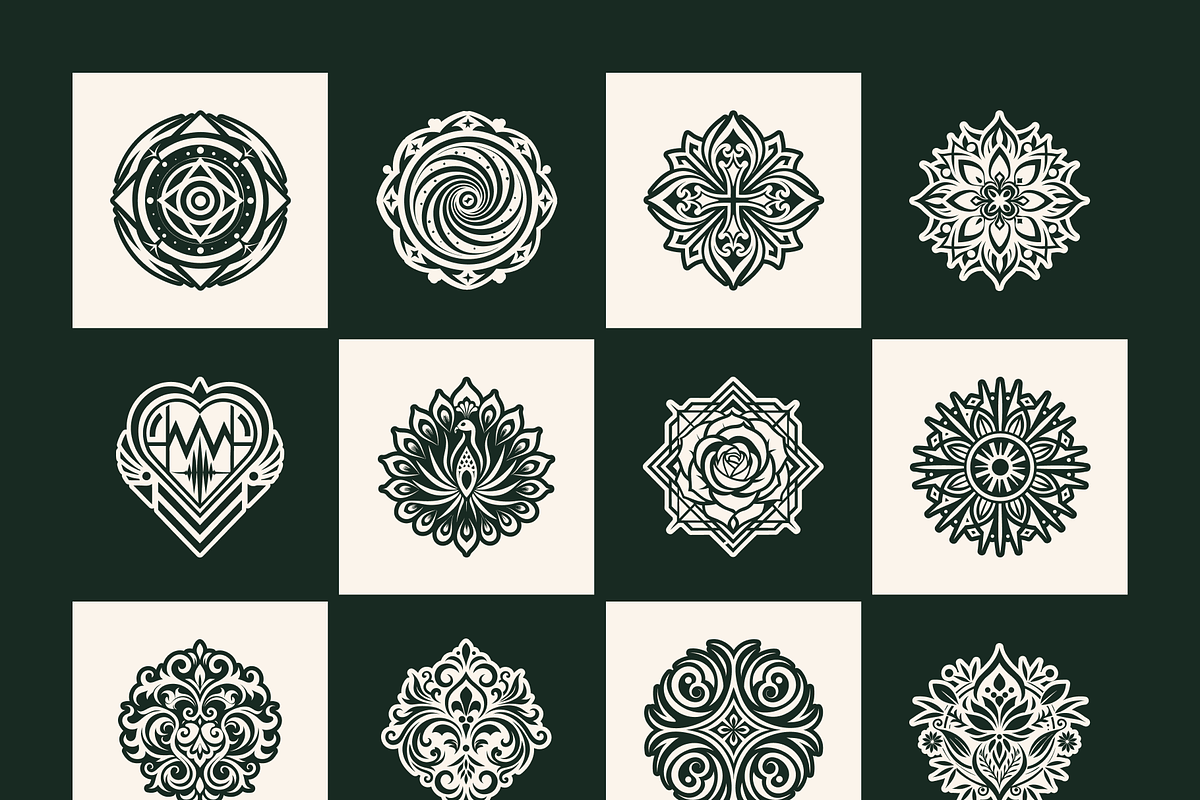 Deco Tattoo and Symbols Art Set, a Solid Icon by Creative Stall (Photo 7 of 8)