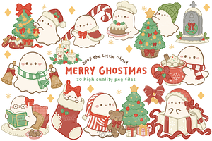 Merry Ghostmas Christmas Clipart