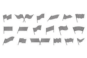 Racing flags. Sport black and white, an Object Illustration by YummyBuum