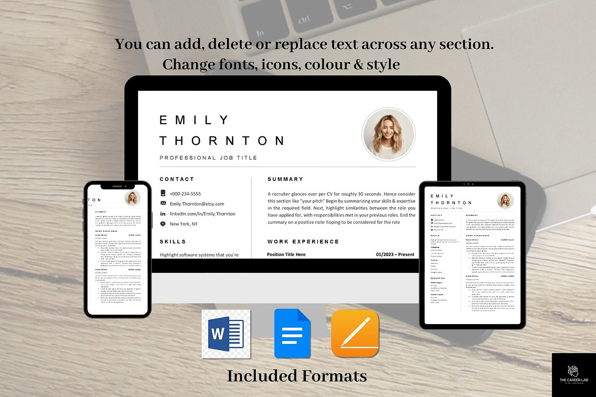 Resume/CV Minimalist photo template, a Resume Template by The Career Lab (Photo 7 of 10)