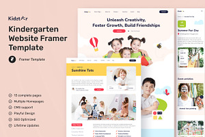 Kidztar - Kindergarten School Framer, a Websites & App Template by peterdraw
