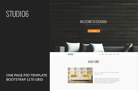 STUDIO6 - One Page PSD Template, a Landing Page Template by inSTUDIO43