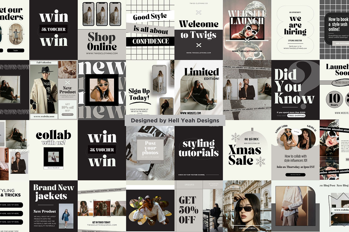 Monochrome Instagram Post Templates preview 3