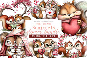 Watercolor Sweetheart Squirrels, an Illustration by DreamArtGraphic (Thumbnail 1 of 4)