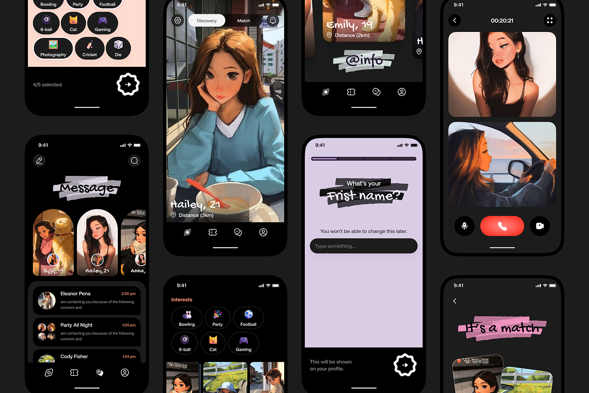 Dating App UI Kit, an App Template by Trung (Photo 8 of 8)