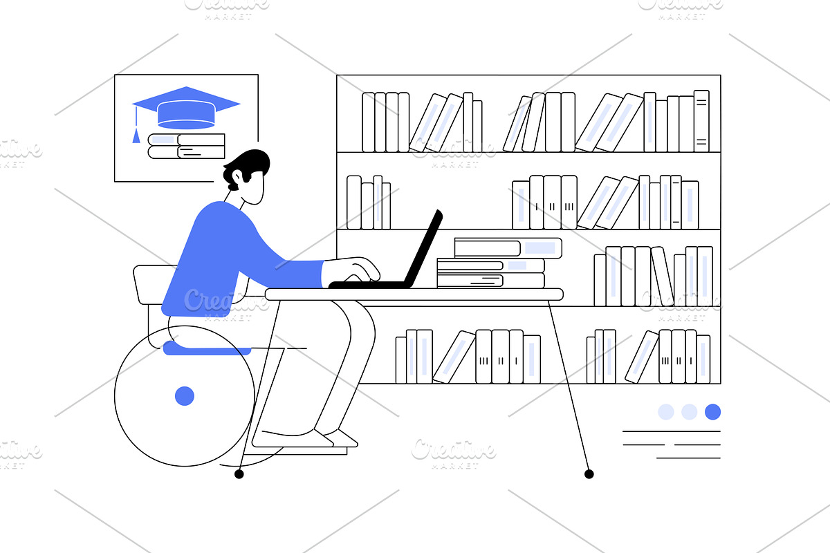 Working on thesis or dissertation, an Education Illustration by Visual Generation
