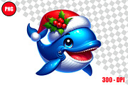 Christmas Whale Clipart Bundle Files, an Animal Illustration by taramija (Thumbnail 12 of 26)