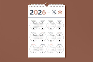 Minimal 2026 Wall Calendar Design, a Stationery Template by MightyDesign