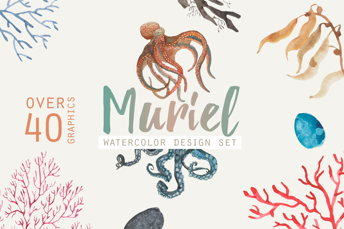 Watercolor Design Set | Muriel, an Illustration by Elisa Ursa (Photo 1 of 7)